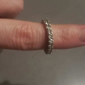 2.5 carat, 14k white gold eternity wedding band